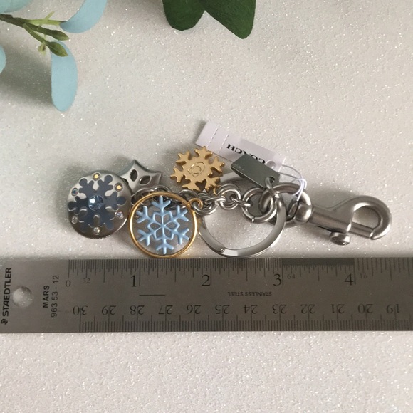 Coach Snowflake Cluster Bag Charm Key Chain NWT - Picture 10 of 14